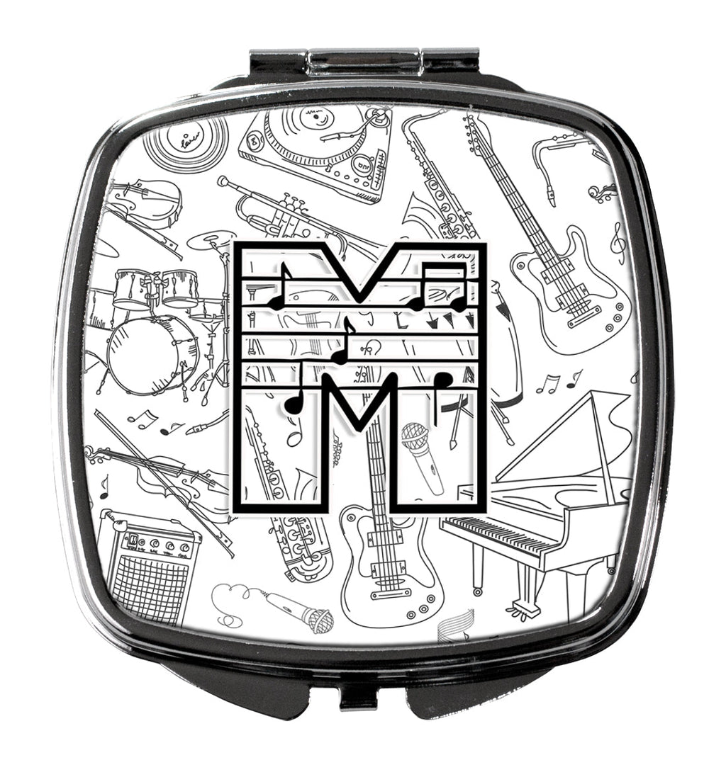 Letter M Musical Note Letters Compact Mirror Decorative Travel Makeup Mirror for Women Girls Gifts Pocket Makeup Mirror Folding Handheld