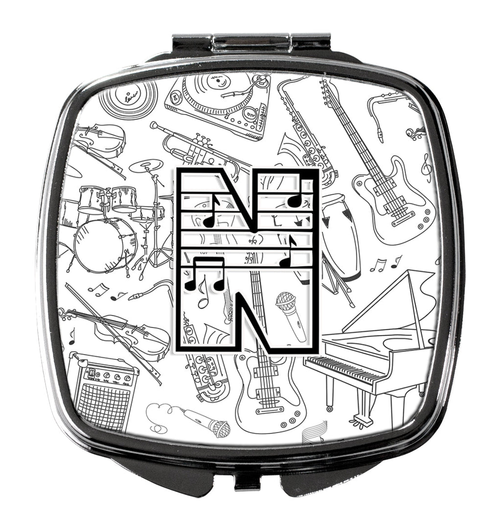 Letter N Musical Note Letters Compact Mirror Decorative Travel Makeup Mirror for Women Girls Gifts Pocket Makeup Mirror Folding Handheld