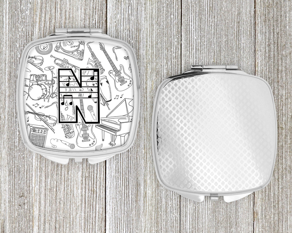 Letter N Musical Note Letters Compact Mirror Decorative Travel Makeup Mirror for Women Girls Gifts Pocket Makeup Mirror Folding Handheld