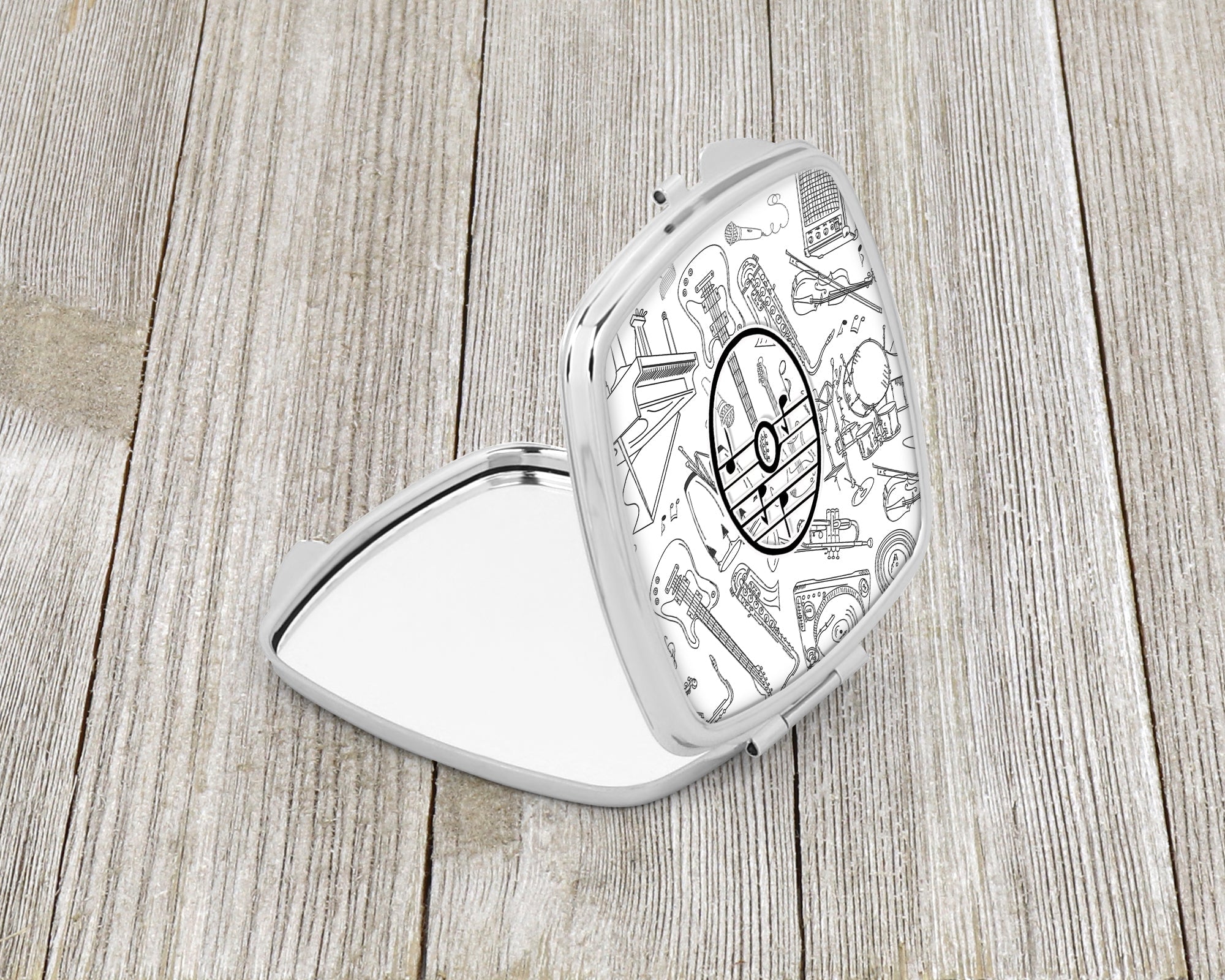 Letter O Musical Note Letters Compact Mirror Decorative Travel Makeup Mirror for Women Girls Gifts Pocket Makeup Mirror Folding Handheld
