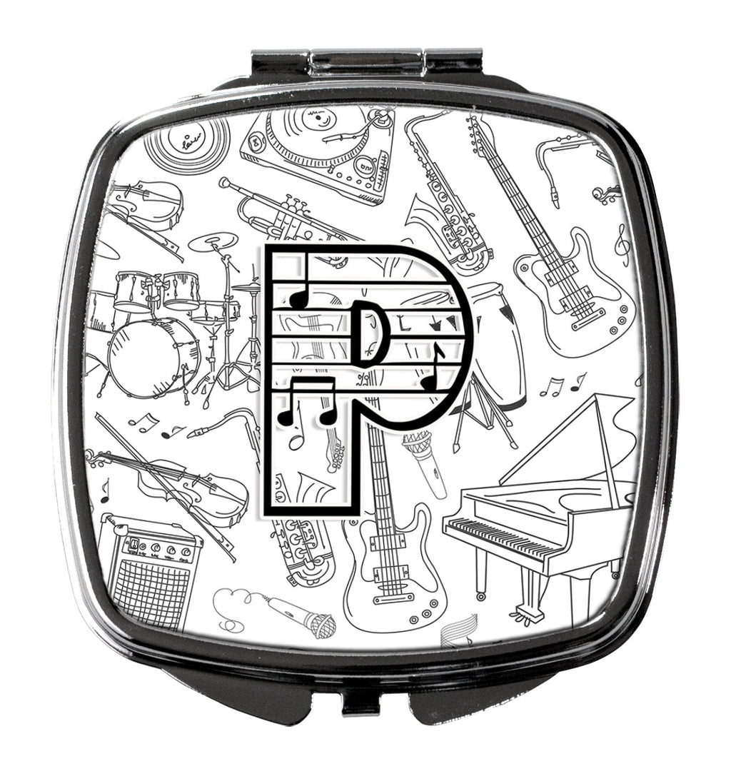 Letter P Musical Note Letters Compact Mirror Decorative Travel Makeup Mirror for Women Girls Gifts Pocket Makeup Mirror Folding Handheld