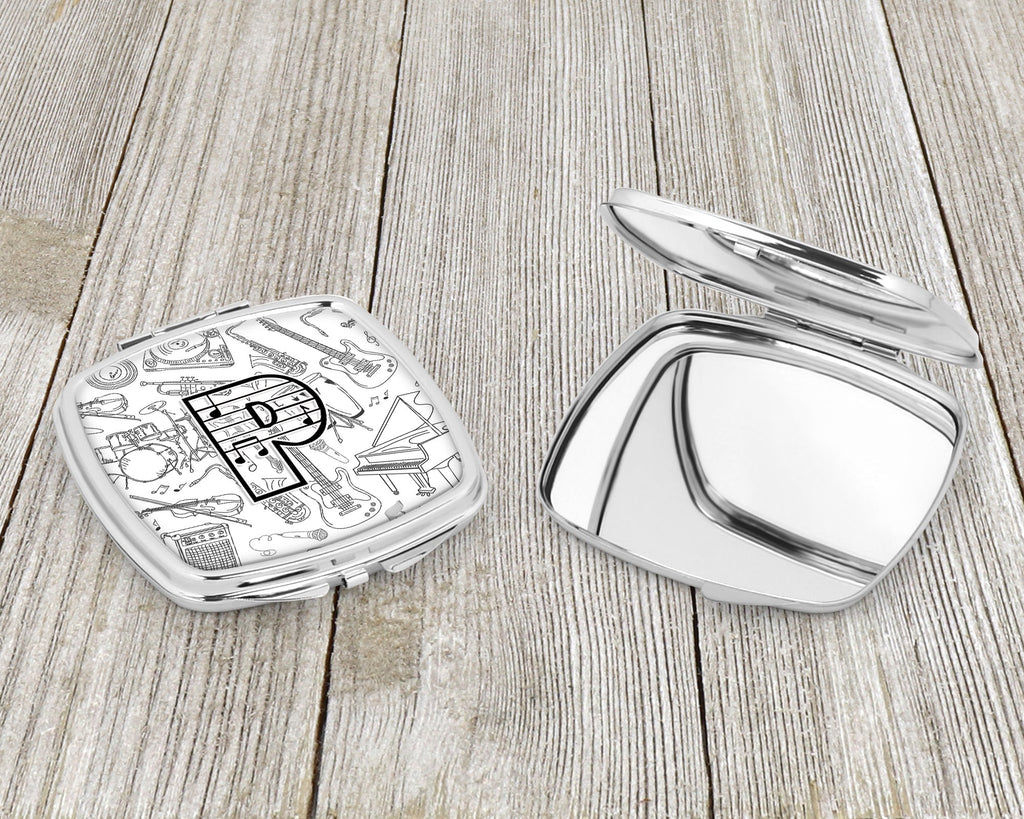 Letter P Musical Note Letters Compact Mirror Decorative Travel Makeup Mirror for Women Girls Gifts Pocket Makeup Mirror Folding Handheld