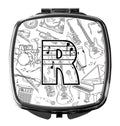 Letter R Musical Note Letters Compact Mirror Decorative Travel Makeup Mirror for Women Girls Gifts Pocket Makeup Mirror Folding Handheld