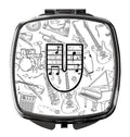 Letter U Musical Note Letters Compact Mirror Decorative Travel Makeup Mirror for Women Girls Gifts Pocket Makeup Mirror Folding Handheld