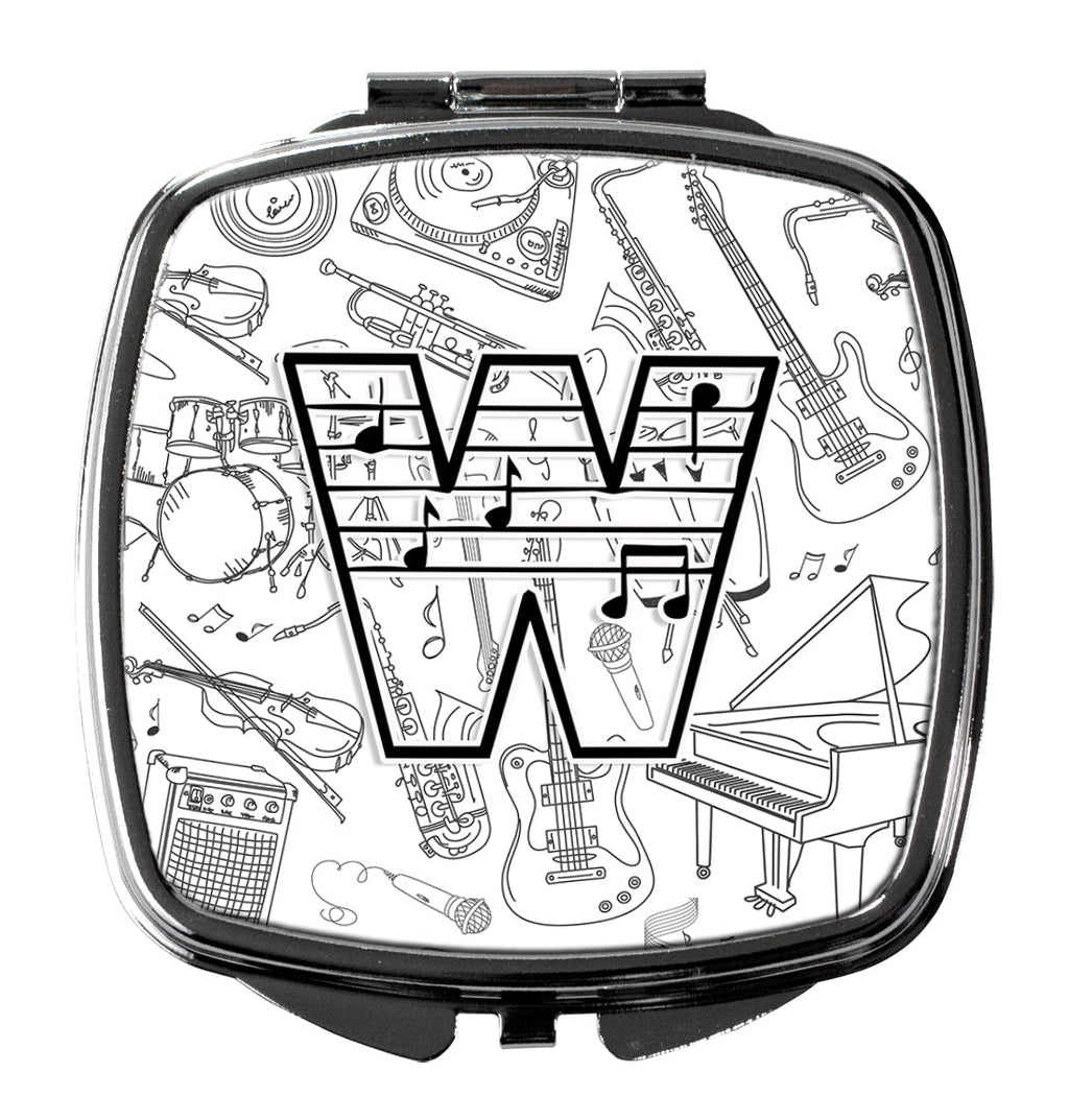 Letter W Musical Note Letters Compact Mirror Decorative Travel Makeup Mirror for Women Girls Gifts Pocket Makeup Mirror Folding Handheld