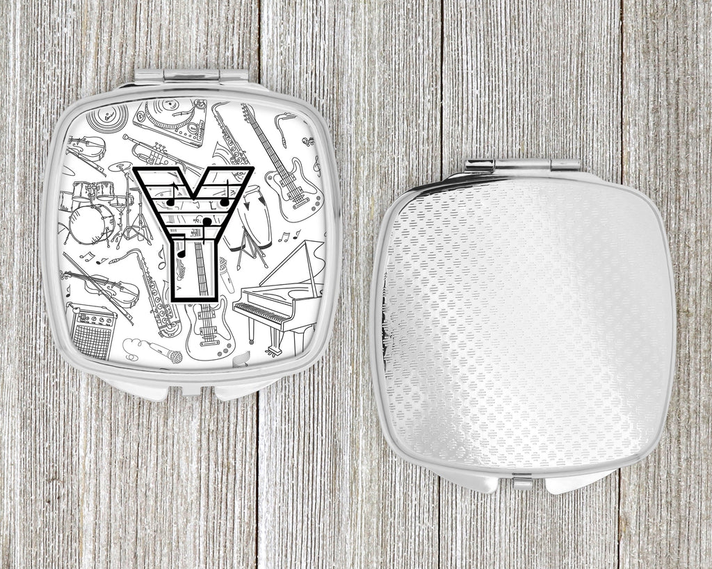 Letter Y Musical Note Letters Compact Mirror Decorative Travel Makeup Mirror for Women Girls Gifts Pocket Makeup Mirror Folding Handheld