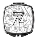 Letter Z Musical Note Letters Compact Mirror Decorative Travel Makeup Mirror for Women Girls Gifts Pocket Makeup Mirror Folding Handheld