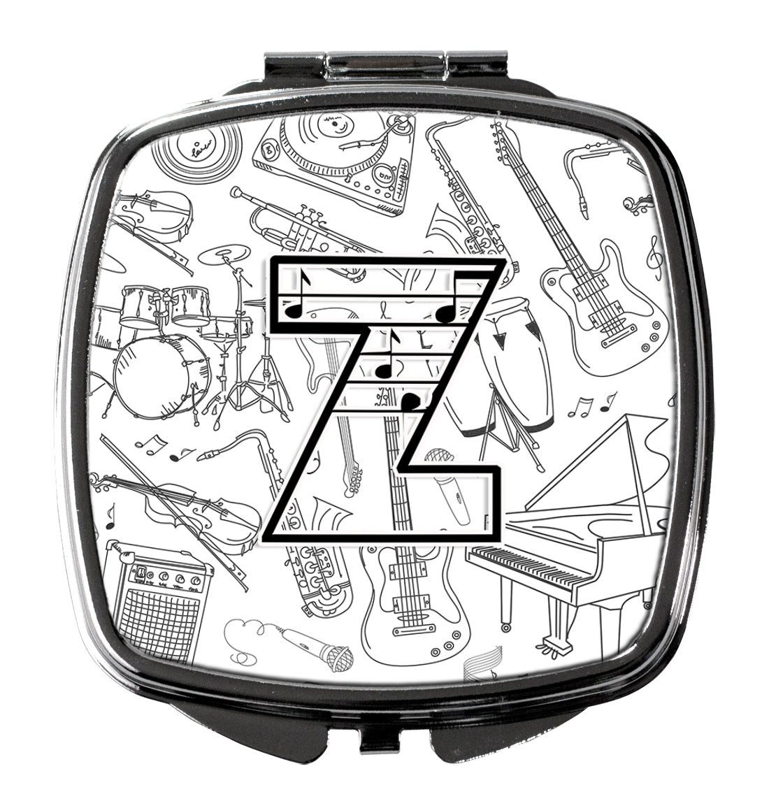 Letter Z Musical Note Letters Compact Mirror Decorative Travel Makeup Mirror for Women Girls Gifts Pocket Makeup Mirror Folding Handheld