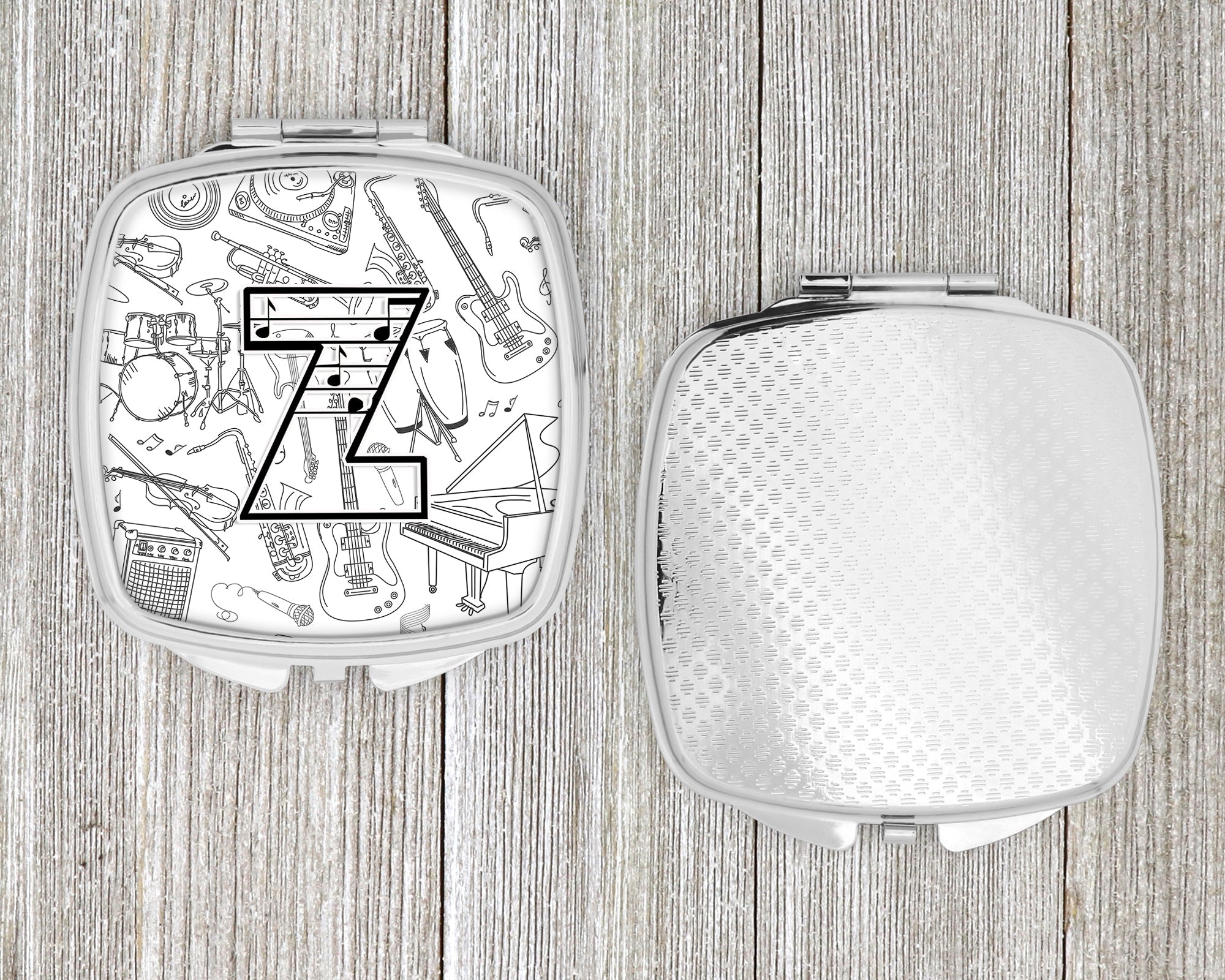 Letter Z Musical Note Letters Compact Mirror Decorative Travel Makeup Mirror for Women Girls Gifts Pocket Makeup Mirror Folding Handheld