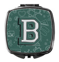 Letter B Back to School Initial Compact Mirror Decorative Travel Makeup Mirror for Women Girls Gifts Pocket Makeup Mirror Folding Handheld