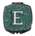 Letter E Back to School Initial Compact Mirror Decorative Travel Makeup Mirror for Women Girls Gifts Pocket Makeup Mirror Folding Handheld