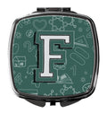Letter F Back to School Initial Compact Mirror Decorative Travel Makeup Mirror for Women Girls Gifts Pocket Makeup Mirror Folding Handheld