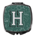 Letter H Back to School Initial Compact Mirror Decorative Travel Makeup Mirror for Women Girls Gifts Pocket Makeup Mirror Folding Handheld