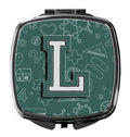 Letter L Back to School Initial Compact Mirror Decorative Travel Makeup Mirror for Women Girls Gifts Pocket Makeup Mirror Folding Handheld