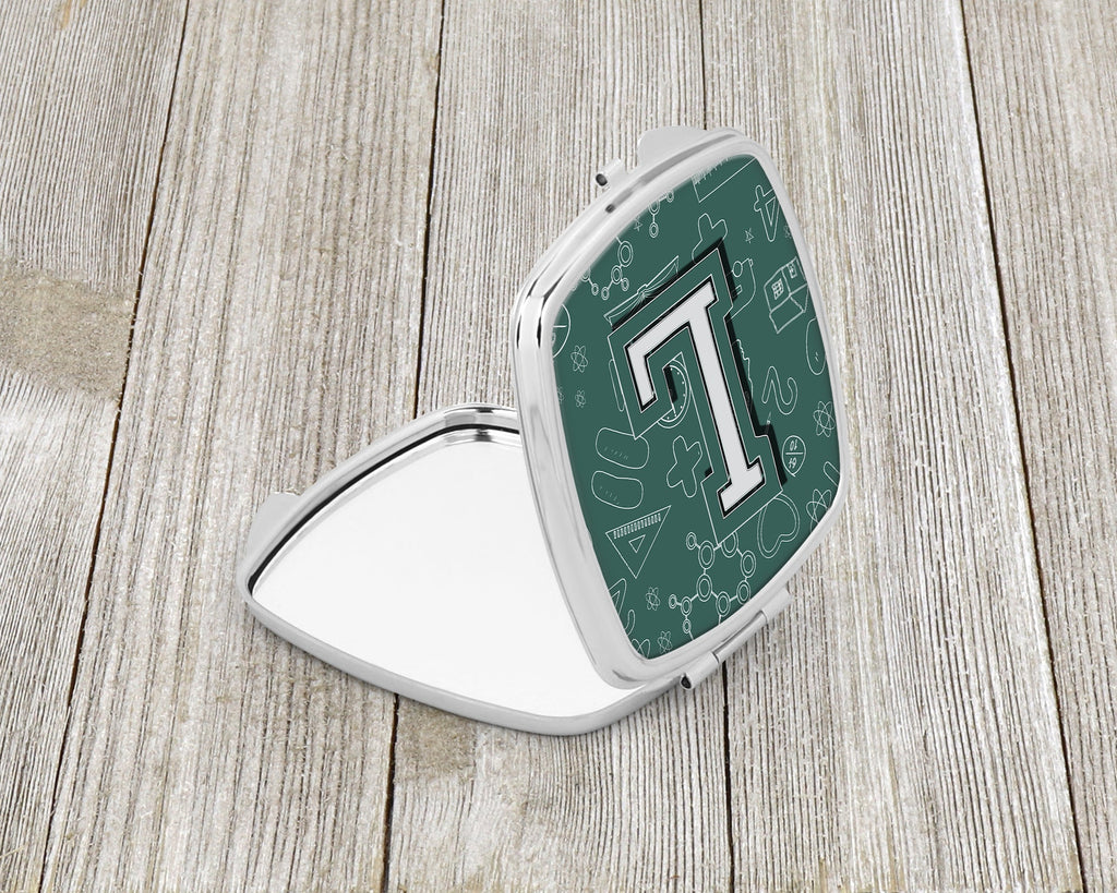 Letter L Back to School Initial Compact Mirror Decorative Travel Makeup Mirror for Women Girls Gifts Pocket Makeup Mirror Folding Handheld