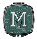 Letter M Back to School Initial Compact Mirror Decorative Travel Makeup Mirror for Women Girls Gifts Pocket Makeup Mirror Folding Handheld