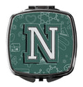 Letter N Back to School Initial Compact Mirror Decorative Travel Makeup Mirror for Women Girls Gifts Pocket Makeup Mirror Folding Handheld
