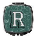 Letter R Back to School Initial Compact Mirror Decorative Travel Makeup Mirror for Women Girls Gifts Pocket Makeup Mirror Folding Handheld