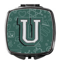 Letter U Back to School Initial Compact Mirror Decorative Travel Makeup Mirror for Women Girls Gifts Pocket Makeup Mirror Folding Handheld