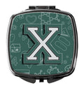 Letter X Back to School Initial Compact Mirror Decorative Travel Makeup Mirror for Women Girls Gifts Pocket Makeup Mirror Folding Handheld