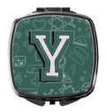 Letter Y Back to School Initial Compact Mirror Decorative Travel Makeup Mirror for Women Girls Gifts Pocket Makeup Mirror Folding Handheld