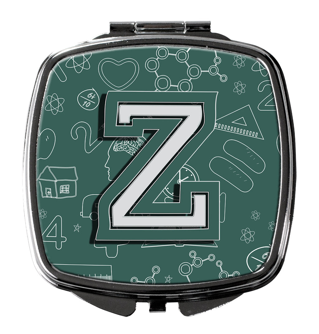 Letter Z Back to School Initial Compact Mirror Decorative Travel Makeup Mirror for Women Girls Gifts Pocket Makeup Mirror Folding Handheld