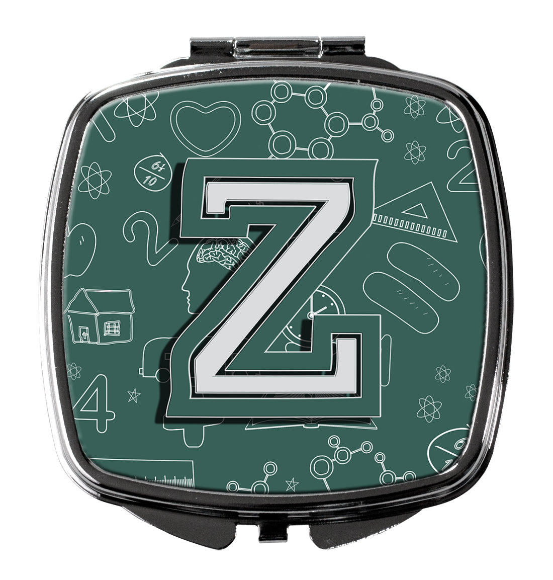 Letter Z Back to School Initial Compact Mirror Decorative Travel Makeup Mirror for Women Girls Gifts Pocket Makeup Mirror Folding Handheld