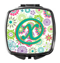 Letter X Flowers Pink Teal Green Initial Compact Mirror Decorative Travel Makeup Mirror for Women Girls Gifts Pocket Makeup Mirror Folding Handheld