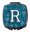 Letter R Sea Doodles Initial Alphabet Compact Mirror Decorative Travel Makeup Mirror for Women Girls Gifts Pocket Makeup Mirror Folding Handheld