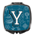 Letter Y Sea Doodles Initial Alphabet Compact Mirror Decorative Travel Makeup Mirror for Women Girls Gifts Pocket Makeup Mirror Folding Handheld