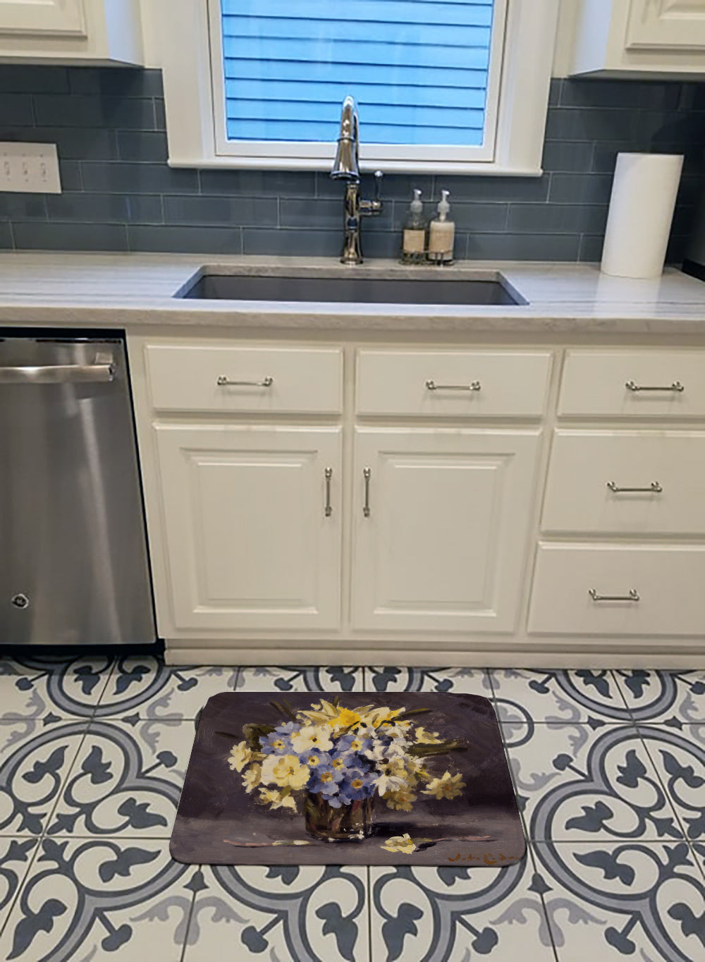 Spring Bouquet by John Codner Memory Foam Kitchen Mat Machine Washable Anti-Fatigue Cushion Comfort Bath or Kitchen Rug
