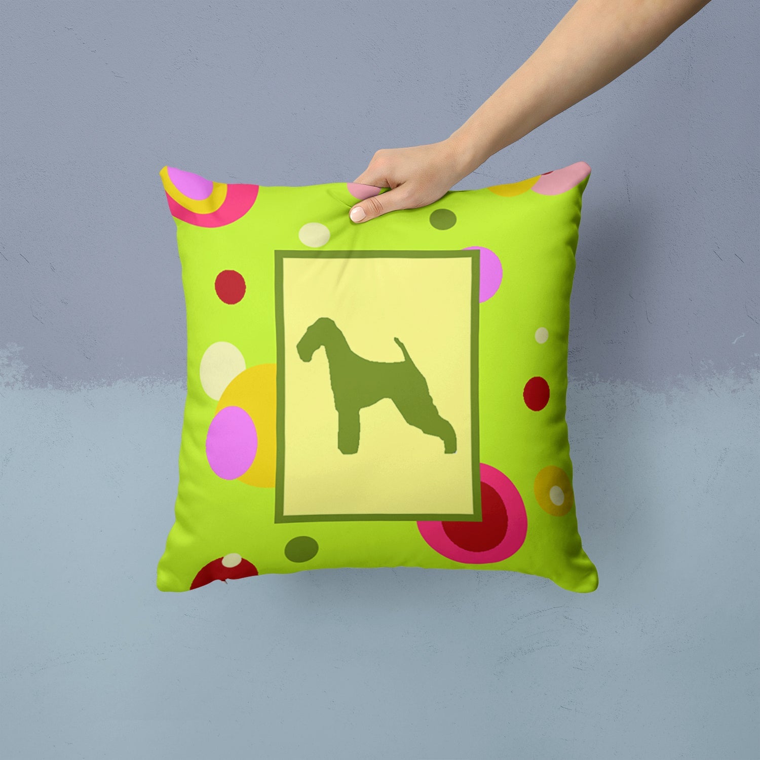 Decorative Throw Pillow 14x14 Indoor Outdoor Accent Cushion, Fabric Cover with Insert for Sofa, Bed, Porch & Living Room