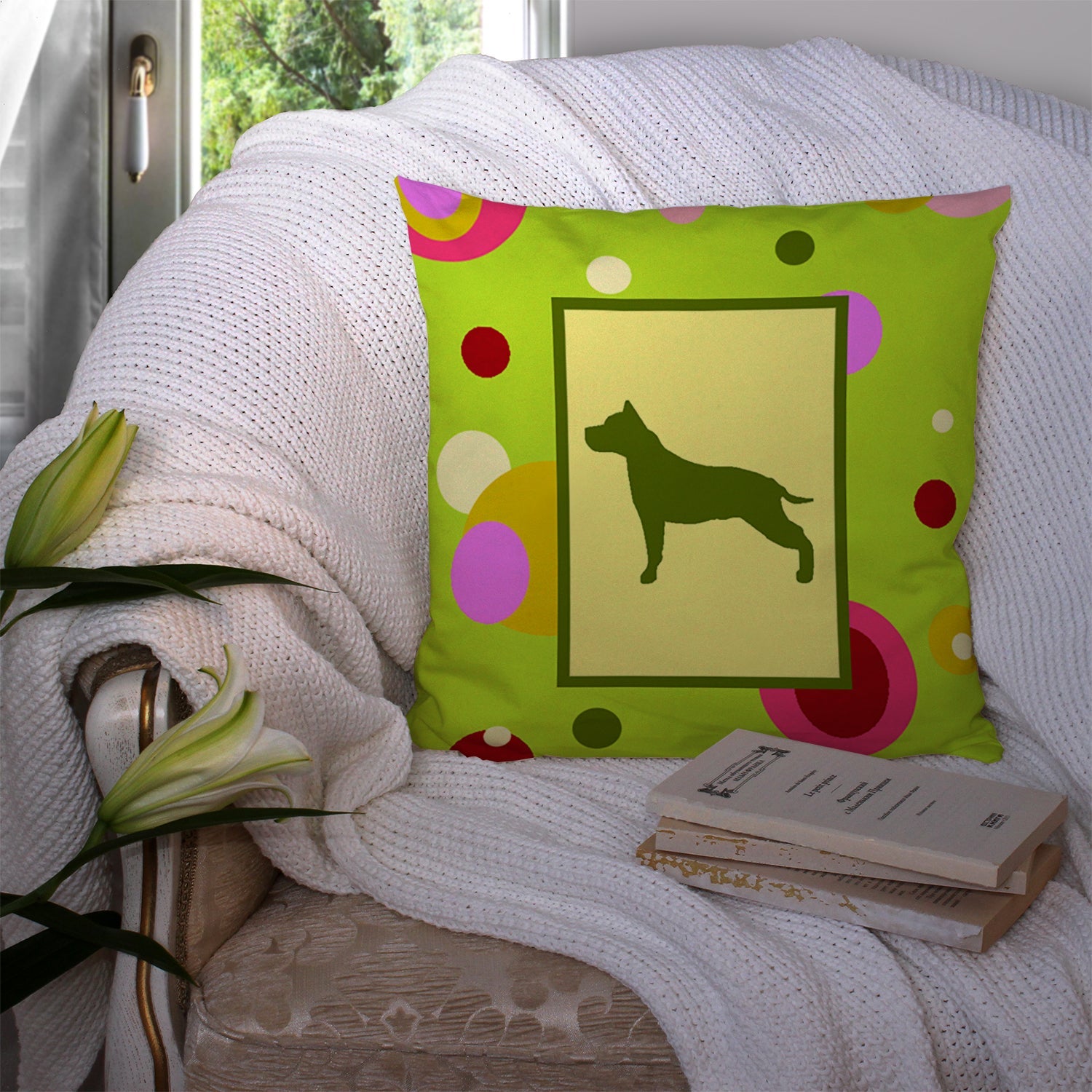Decorative Throw Pillow 14x14 Indoor Outdoor Accent Cushion, Fabric Cover with Insert for Sofa, Bed, Porch & Living Room