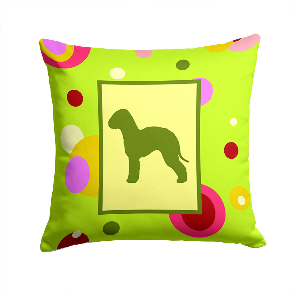 Bedlington Terrier Decorative Throw Pillow 14x14 Indoor Outdoor Accent Cushion, Fabric Cover with Insert for Sofa, Bed, Porch & Living Room