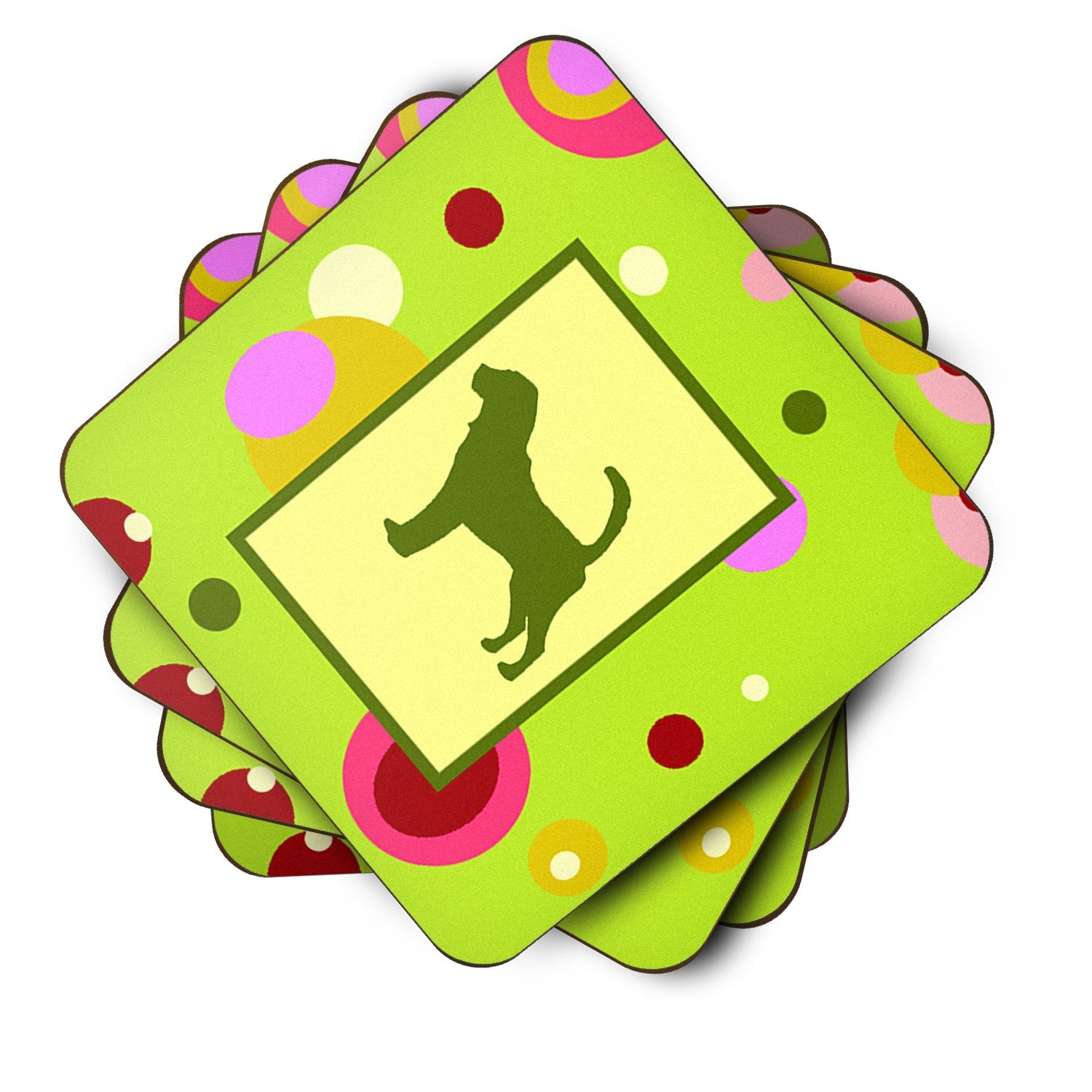 Bloodhound Foam Coasters Set of 4 Cup Coasters for Indoor Outdoor, Tabletop Protection, Anti Slip, Mouse pad Material