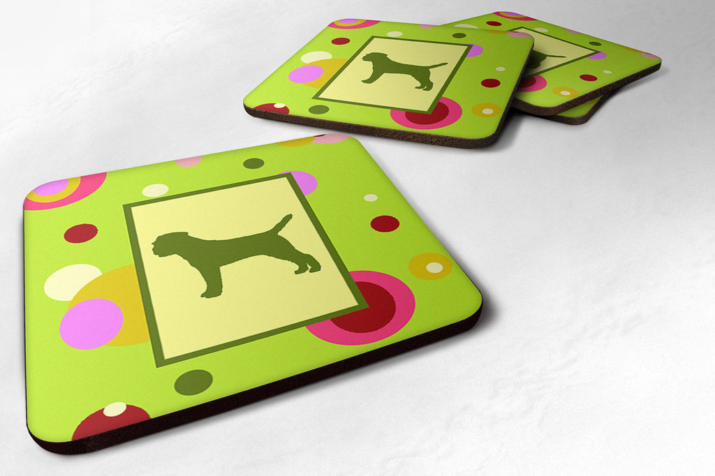 Border Terrier Foam Coasters Set of 4 Cup Coasters for Indoor Outdoor, Tabletop Protection, Anti Slip, Mouse pad Material
