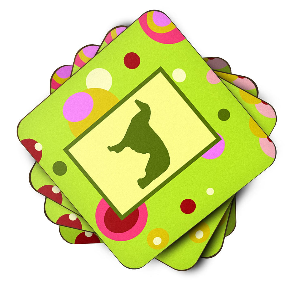 Borzoi Foam Coasters Set of 4 Cup Coasters for Indoor Outdoor, Tabletop Protection, Anti Slip, Mouse pad Material