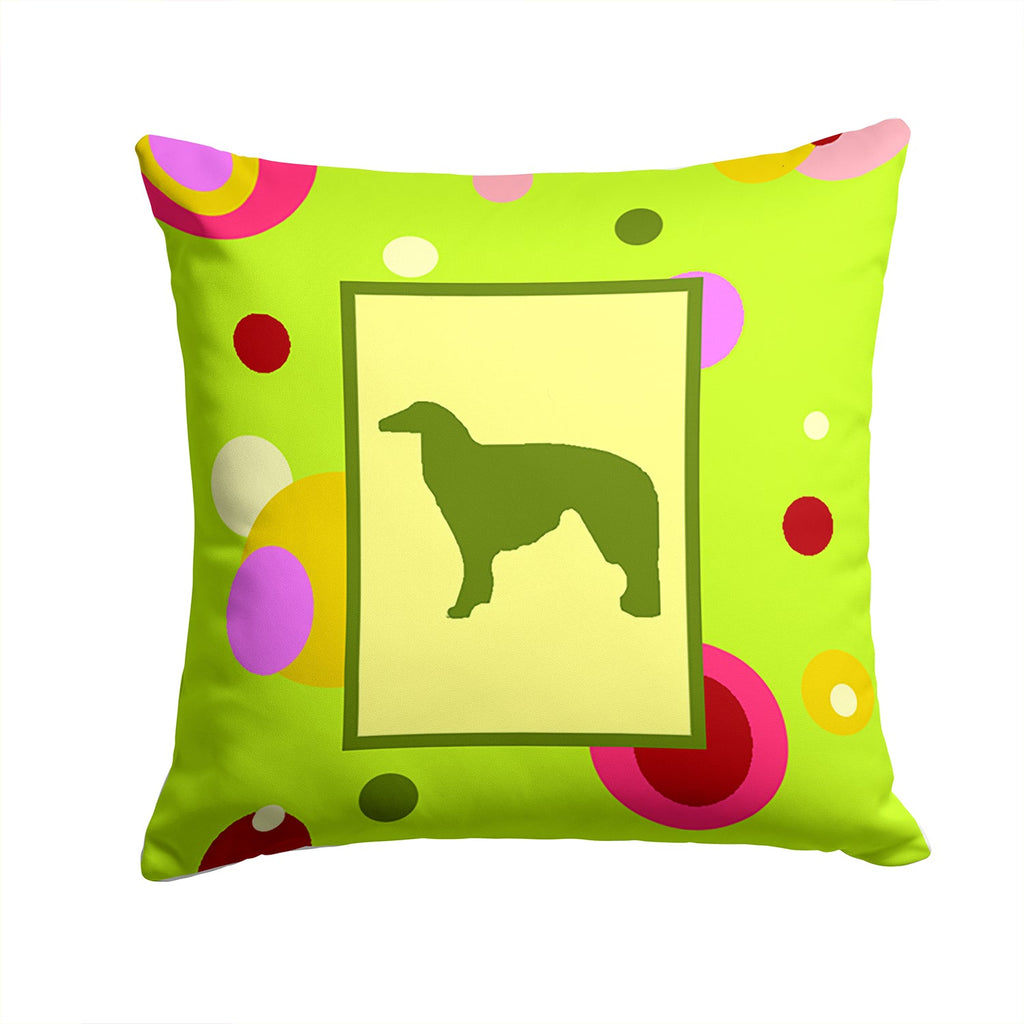 Borzoi Decorative Throw Pillow 14x14 Indoor Outdoor Accent Cushion, Fabric Cover with Insert for Sofa, Bed, Porch & Living Room