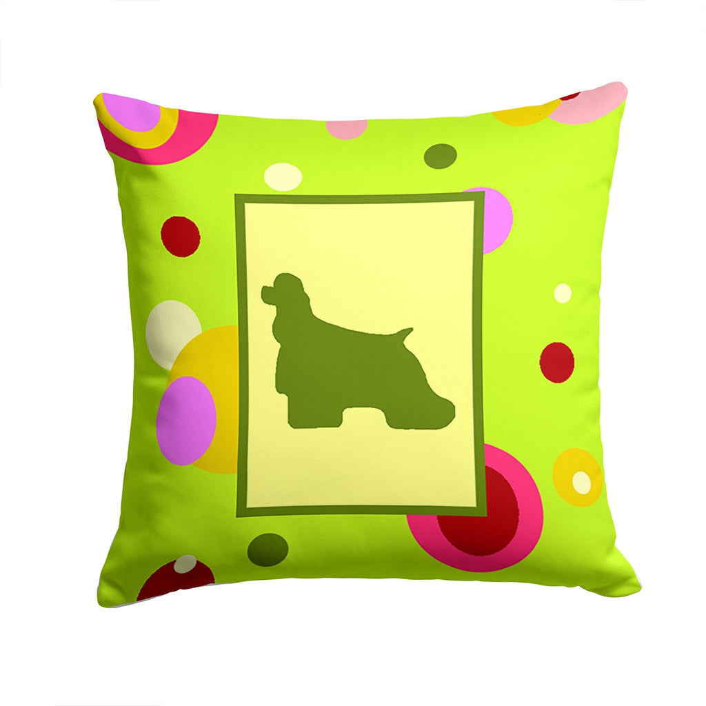 Cocker Spaniel Decorative Throw Pillow 14x14 Indoor Outdoor Accent Cushion, Fabric Cover with Insert for Sofa, Bed, Porch & Living Room