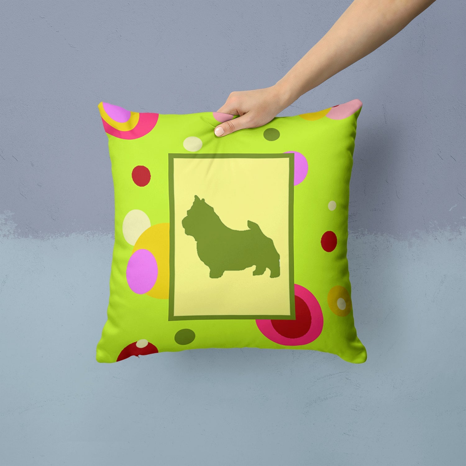 Norwich Terrier Decorative Throw Pillow 14x14 Indoor Outdoor Accent Cushion, Fabric Cover with Insert for Sofa, Bed, Porch & Living Room