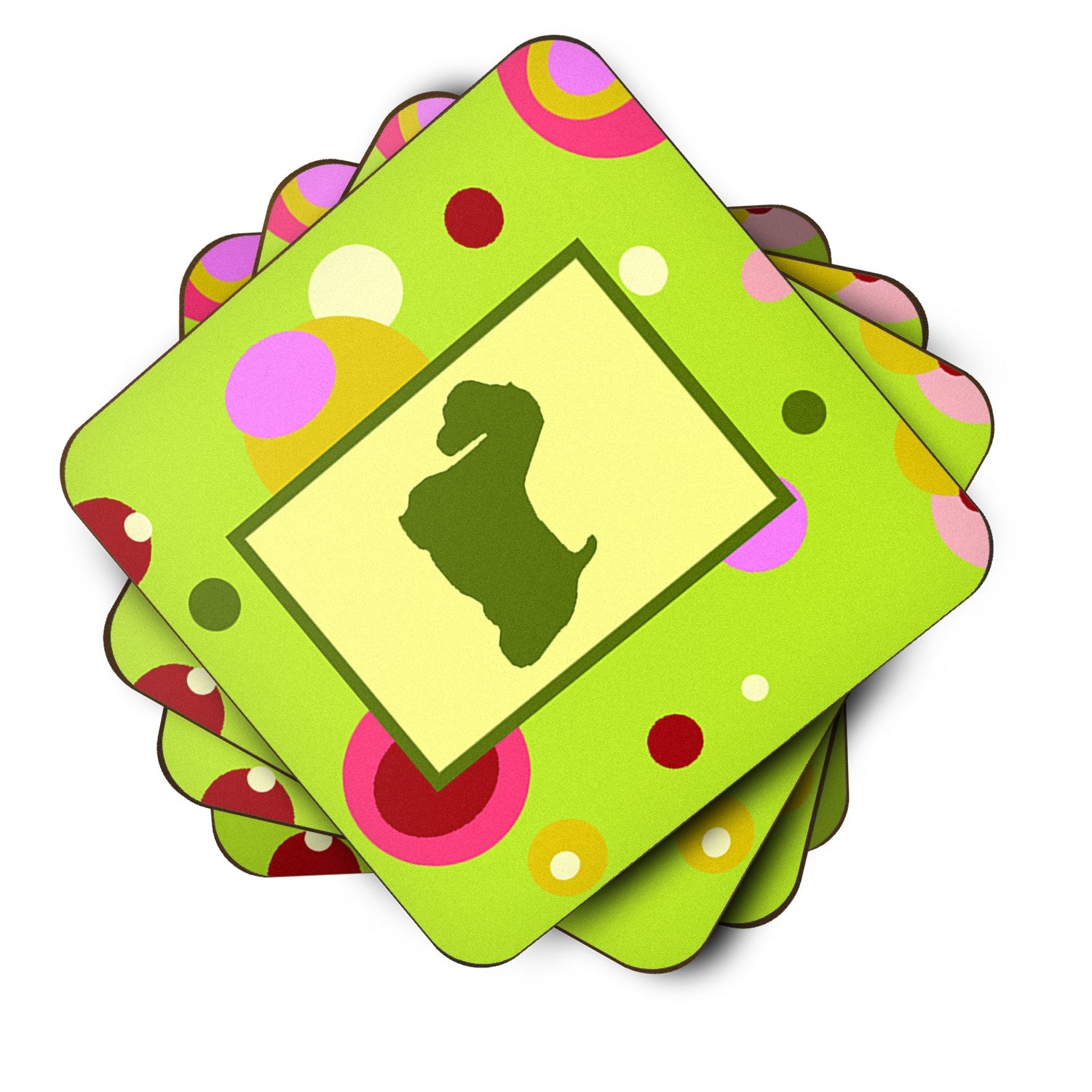 Sealyham Terrier Foam Coasters Set of 4 Cup Coasters for Indoor Outdoor, Tabletop Protection, Anti Slip, Mouse pad Material