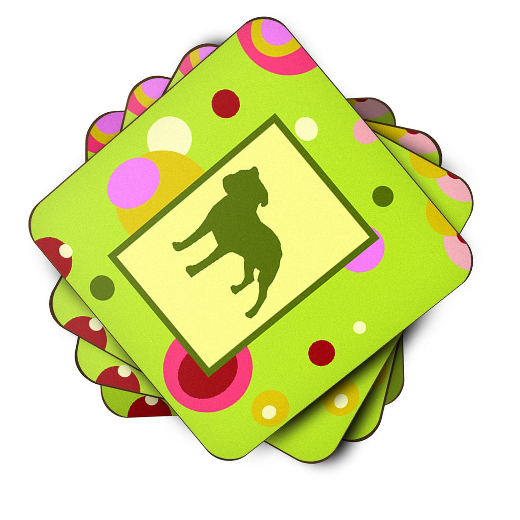 Staffie Foam Coasters Set of 4 Cup Coasters for Indoor Outdoor, Tabletop Protection, Anti Slip, Mouse pad Material