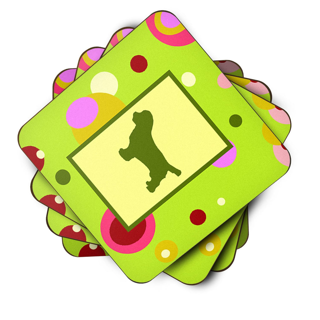Sussex Spaniel Foam Coasters Set of 4 Cup Coasters for Indoor Outdoor, Tabletop Protection, Anti Slip, Mouse pad Material