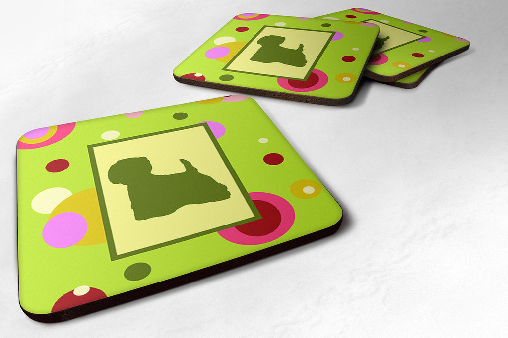 Westie Foam Coasters Set of 4 Cup Coasters for Indoor Outdoor, Tabletop Protection, Anti Slip, Mouse pad Material