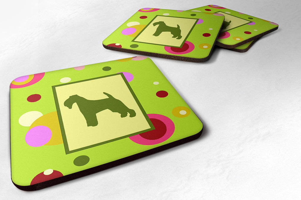 Welsh Terrier Foam Coasters Set of 4 Cup Coasters for Indoor Outdoor, Tabletop Protection, Anti Slip, Mouse pad Material