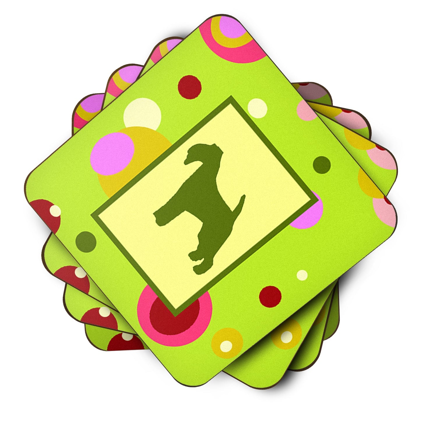 Welsh Terrier Foam Coasters Set of 4 Cup Coasters for Indoor Outdoor, Tabletop Protection, Anti Slip, Mouse pad Material