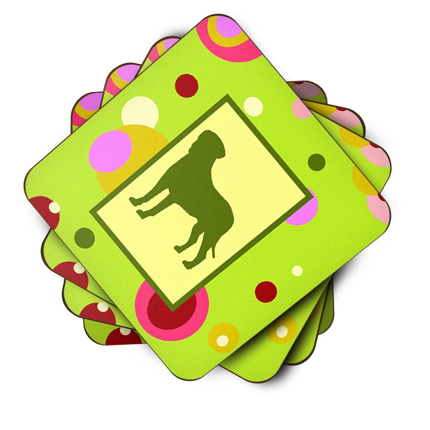 Bullmastiff Foam Coasters Set of 4 Cup Coasters for Indoor Outdoor, Tabletop Protection, Anti Slip, Mouse pad Material