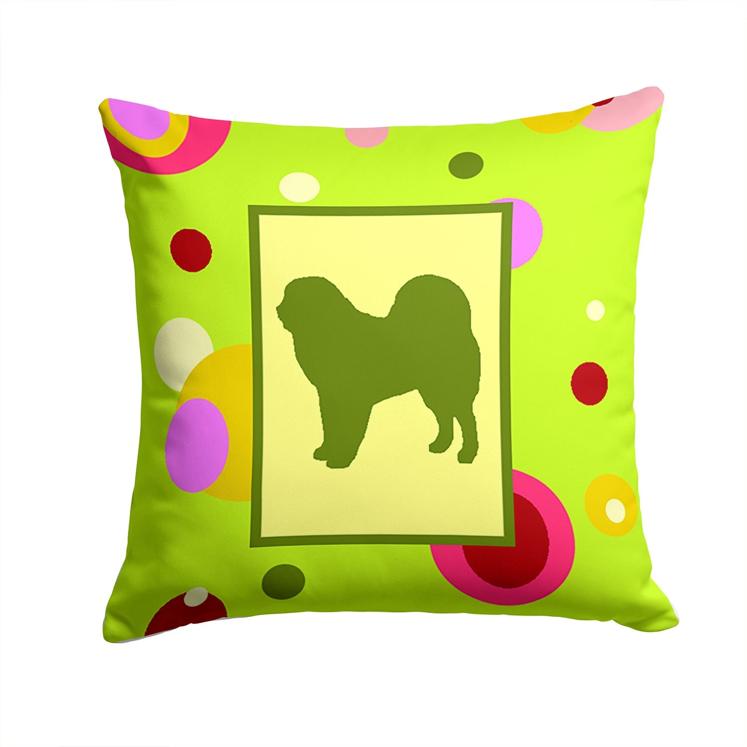 Tibetan Mastiff Decorative Throw Pillow 14x14 Indoor Outdoor Accent Cushion, Fabric Cover with Insert for Sofa, Bed, Porch & Living Room