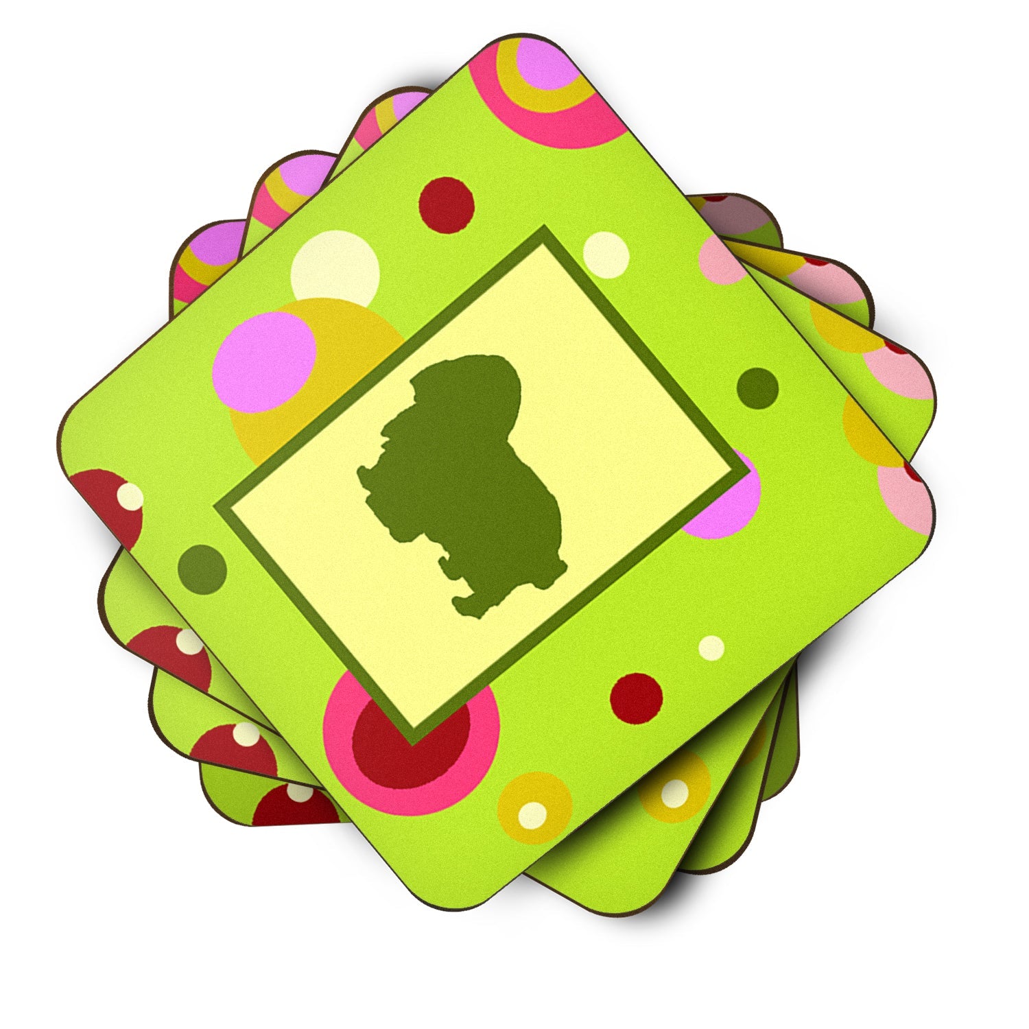 English Toy Spaniel Foam Coasters Set of 4 Cup Coasters for Indoor Outdoor, Tabletop Protection, Anti Slip, Mouse pad Material