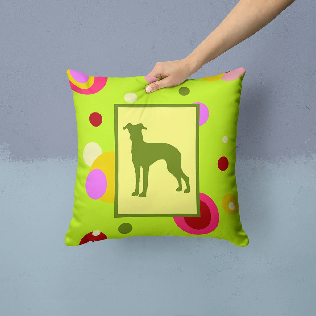 Italian Greyhound Decorative Throw Pillow 14x14 Indoor Outdoor Accent Cushion, Fabric Cover with Insert for Sofa, Bed, Porch & Living Room